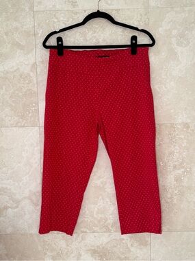 Zac & Rachel Red White Polka Dot Pull-On Ankle Pants Size 12